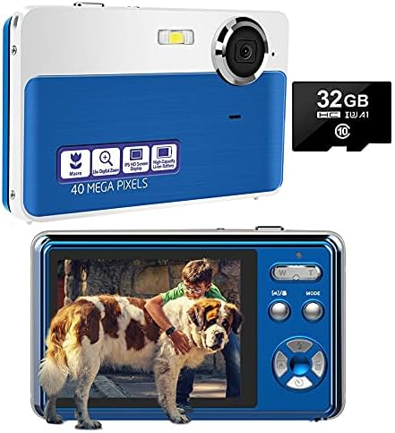 Dijital Kamera, 40MP 1080 P Mavi İnce Nokta ve Ateş Kamera Makro Fonksiyonu ile, 16X Dijital Zoom Şarj Edilebilir Cep Seyahat