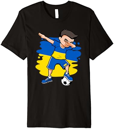 Dabbing Futbol Boy-Ukrayna Forması Ukraynalı Futbol Taraftarları Premium T-Shirt