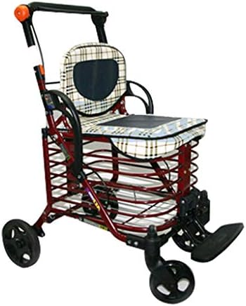 Çok fonksiyonlu arabaları SunHai Katlanır Yaşlı Adam Alışveriş Sepeti, Hafif Koltuk ile Taşınabilir Arabası, tekerlekli Sandalye