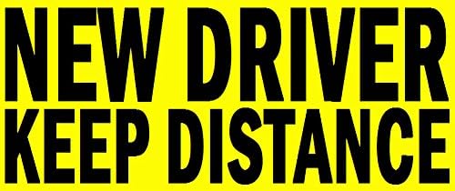 Yeni Sürücü Mesafeyi Koru Öğrenci Sürücüleri için Tampon Etiket İşareti Boyut 9.3 x 3.9 İnç Basınca Duyarlı Güçlü Tutkal ile