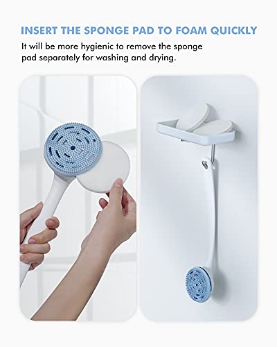 5 Adet Değiştirilebilir Sünger Pedli Showe için Arka Yıkayıcı, Vücut Yıkama Banyosu için Duş Süngeri