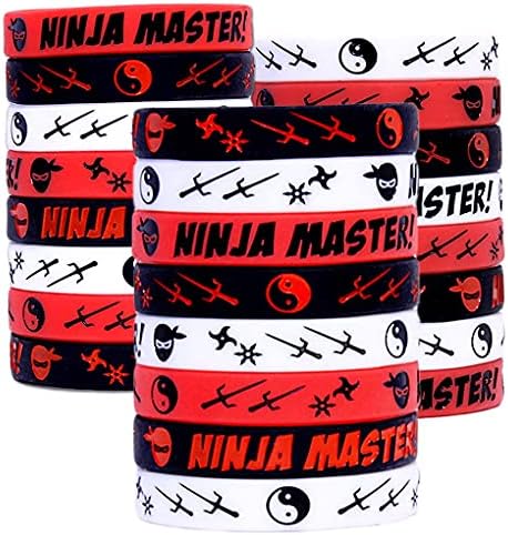 Çingene Yeşim'in Ninja Ustası Silikon Bileklikler-Ninja Partisi İyilik-Ninja Savaşçısı Doğum Günü Partisi Teması için mükemmel!
