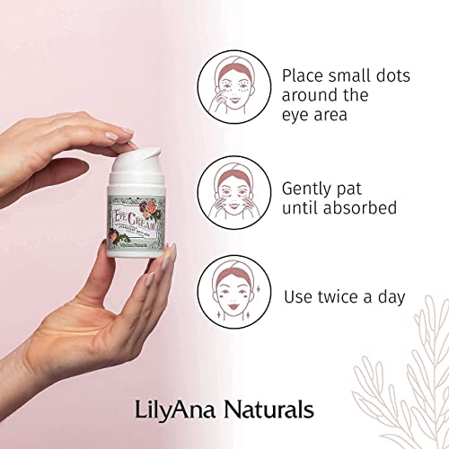LilyAna Naturals Göz Kremi 1.7 Oz ve Retinol Serum 1oz Paket - Koyu lekelerin ve akne izlerinin etkili tedavisi için serum