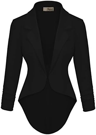 Hibrid & Şirket Womens Casual Çalışma Ofisi Açık Ön Blazer Ceket Çıkarılabilir Omuz Pedleri ile ABD'de Yapılan