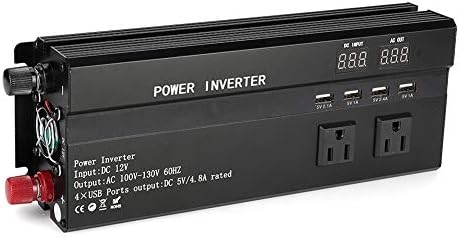Araba güç invertörü, 6000 W DC 12 V AC 110 V Araba güç invertörü Dönüştürücü USB şarj adaptörü ile lcd ekran
