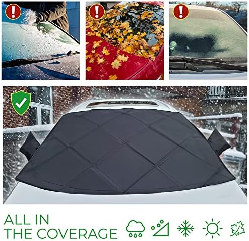 Autotech Park Kar Ön Cam Kapağı -2021 Chevrolet Malibu ile uyumlu, Kar, Buz ve Don için Özel uygun Ön Cam Kapağı, Arka
