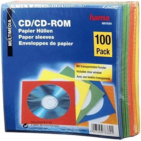 100 Çeşitli Renkte Hama Kağıt CD Cüzdan Paketi