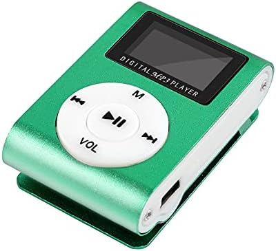 Tecavüz çiçek MP3 Çalar ile Bluetooth 32 GB, Mini USB Klip MP3 Çalar LCD Ekran Desteği Micro SD TF Kart (Yeşil)