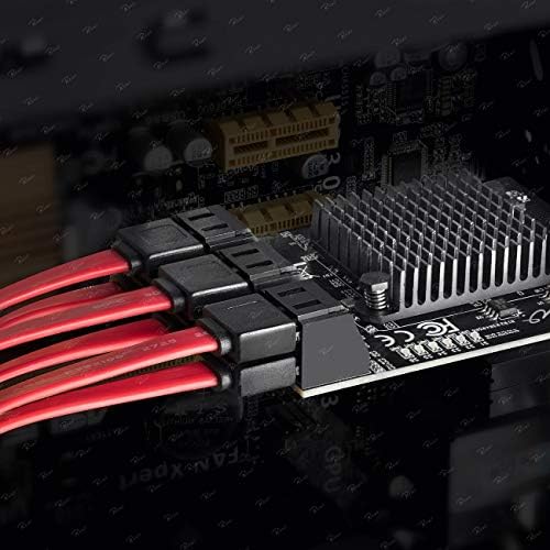 Rivo SATA III PCIe Kartı, 6 SATA Veri Kablosu ile 6 Sata Bağlantı Noktası Bir SATA Powe Splitter Kablosu, Düşük Profilli Braketli