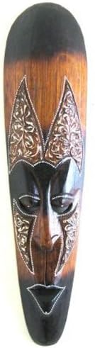 OMA Afrika Duvar Maskesi Dekor Yangın Maskesi Tribal Tiki Şanslı Aşk Ahşap El Yapımı Ev Dekor Hediye Büyük Boy