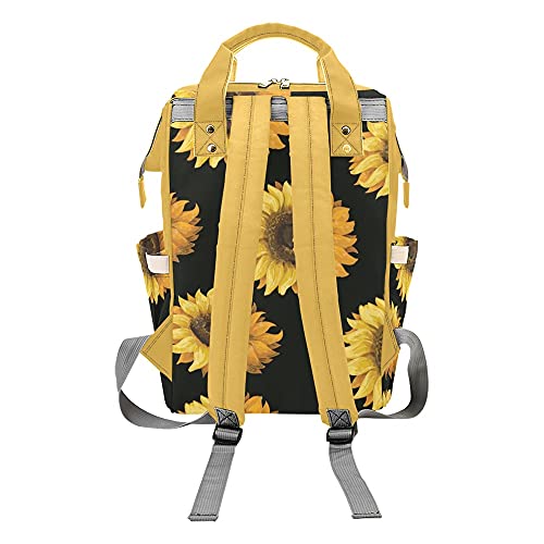 Özel Kişiselleştirilmiş Adı ile Sunshine Ayçiçeği Bezi Çanta Sırt Çantası Büyük Bebek Nappy Çantalar Tote Çanta Sırt Çantası