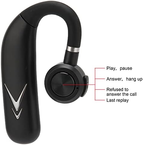 Zunate Tek Kablosuz Bluetooth Kulaklık, Mikrofonlu Kulak Kancalı Kulaklık, Eller Serbest İş Kulaklığı, Cep Telefonları için