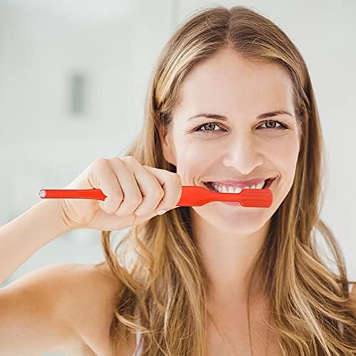 Healıfty 2 adet Manuel Diş Fırçaları Plastik Çift Kafa Diş Fırçası Yumuşak Kıl Diş Fırçası Diş Temizleme Aracı Kırmızı